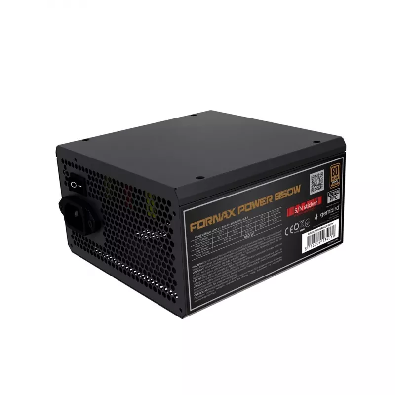 Gembird CCC-PSUBRONZE-850W Zasilacz Fornax Power 850W aktywny PFC wentylator 12cm 80+Bronze box