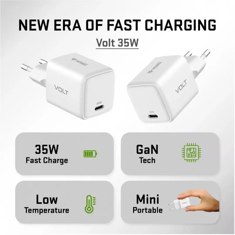 Ładowarka ścienna USB C 35W 3A Power Delivery 3.0 QC 3.0 Biała