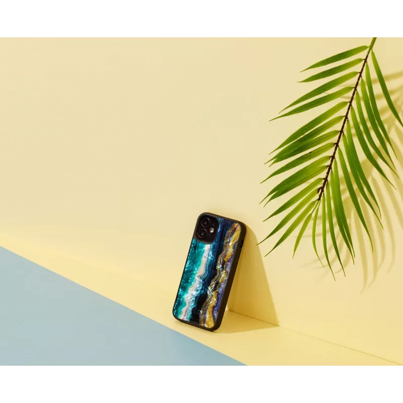 Etui ochronne iKins do Apple iPhone 12 mini — wzór fioletowy agat