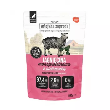 WIEJSKA ZAGRODA Monoprotein Jagnięcina - mokra karma dla psa - 500g