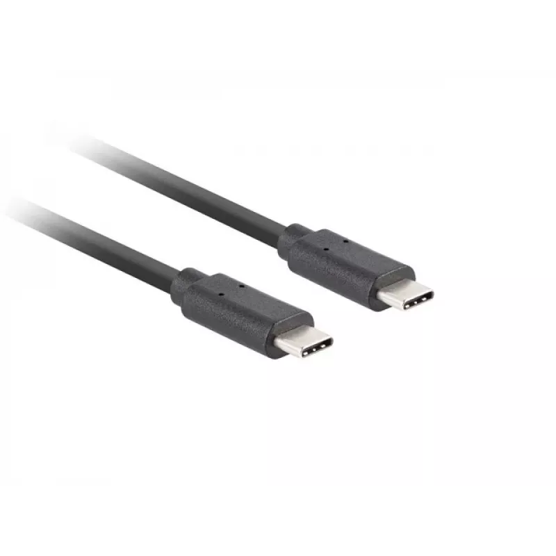 Kabel USB C na C LANBERG CA-CMCM-32CU-0018-BK USB 3.2 Gen 2, 1,8 m, czarny, 100 W PD, wideo 4K