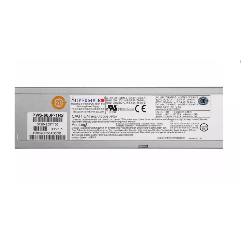 Akcesorium serwerowe Psu 860W REDUNDANT/PWS-860P-1R2 Supermicro