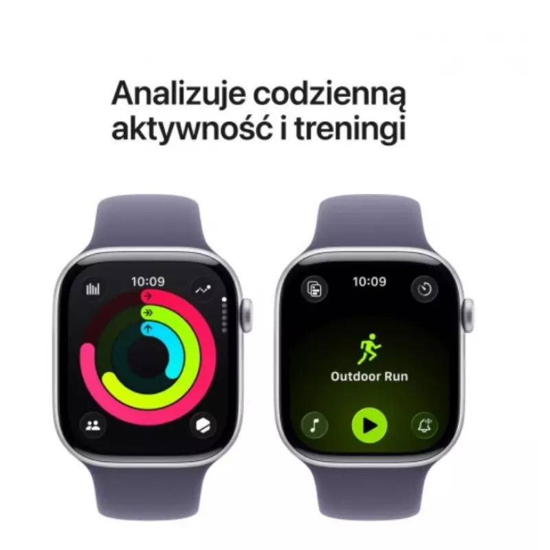 Zegarek Series 11 GPS 46mm srebrna aluminiowa koperta z fioletowo-mglistym paskiem Sport Band – M/L