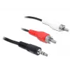 Kabel audio DeLOCK 84000 1.5m 2xRCA 3.5mm Czarny