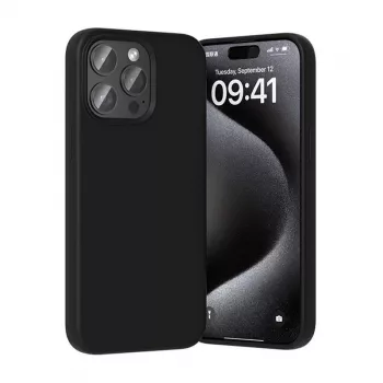 Ochronne silikonowe etui Vention KUFB0-40 do iPhone 15 Pro Max — czarna pokrowiec o miękkim dotyku
