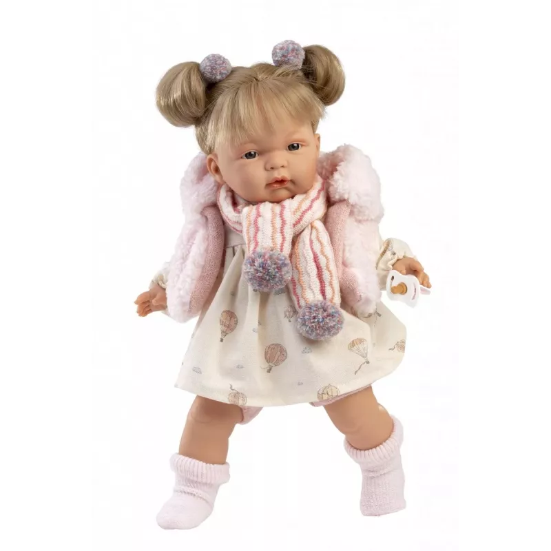Lalka Llorens Joelle 38 cm — płacząca lalka o realistycznych cechach i miękkim korpusie