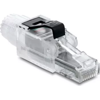 DELOCK RJ45 wtyk zarabiany w terenie Kat.6A nieekranowany przezroczysty/czarny (91127)