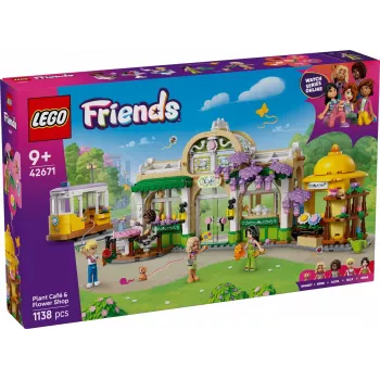 Zestaw LEGO FRIENDS 42671 Kawiarnia z Roślinami i Kwiaciarnia – zestaw do zabawy z funkcjami kawiarni i kwiaciarni