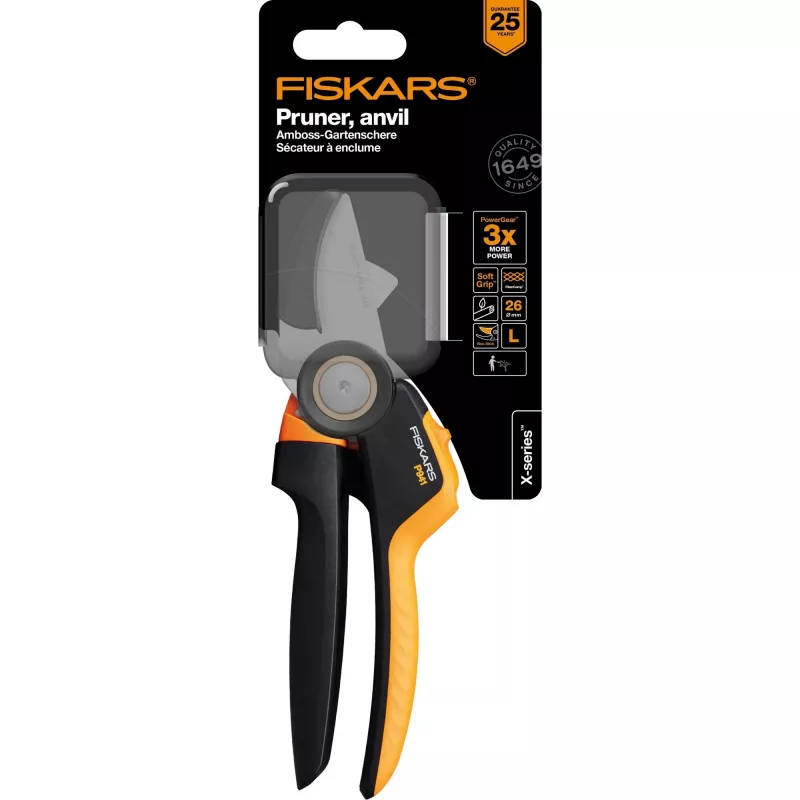 Sekatory Fiskars X-Series P941 kowadełkowe, czarne, pomarańczowe