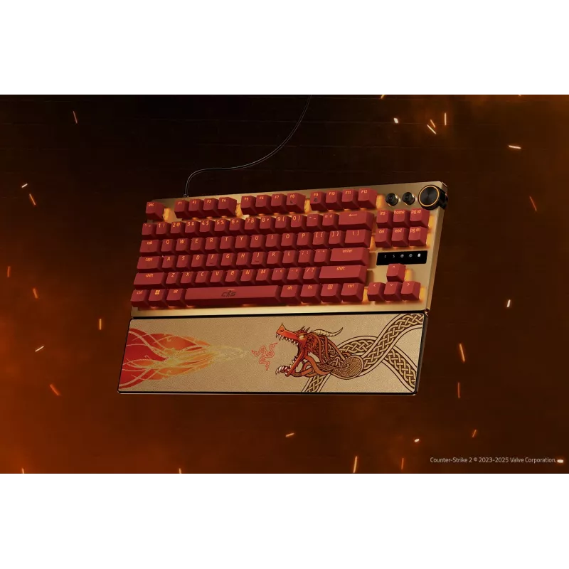 Razer Huntsman V3 Pro Tenkeyless | Klawiatura do gier | Przewodowa | US | Edycja Counter-Strike 2 | USB Type-C | Przełącznik optyczny analogowy Razer Gen-2