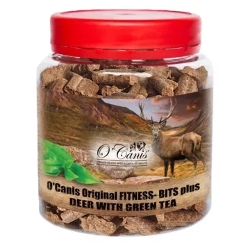 O'CANIS Fitness-Bits Plus Deer with green tea - przysmak dla psa - 400g