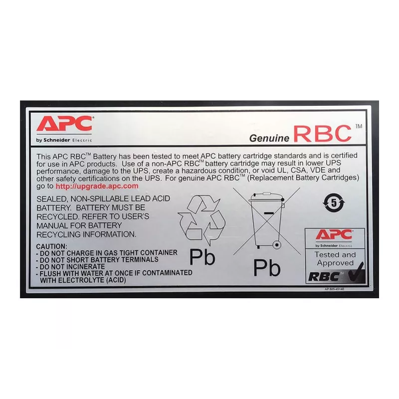 APC bateria Replacement Cartridge APCRBC110 (OEM), Sealed Lead Acid (VRLA), 1 szt., 84 VAh, czarny, RoHS, 2.5 kg