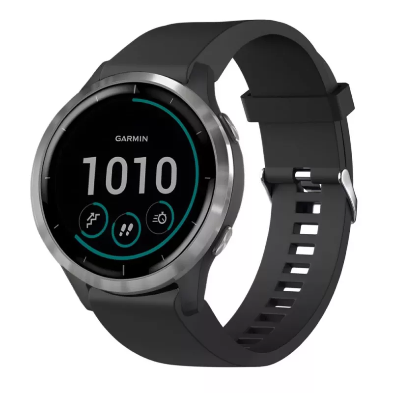 Silikonowy pasek do zegarka FIXED do Garmin QuickFit 20 mm, czarny
