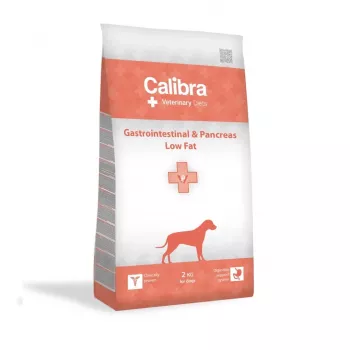 Sucha karma dla psa Calibra Veterinary Diets Gastrointestinal & Pancreas Low Fat — Łosoś, 2 kg, 26% białka, 8% tłuszczu, bezglutenowa i bezsojowa