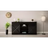 komoda 160x80x35 GRANERO czarny/czarny połysk