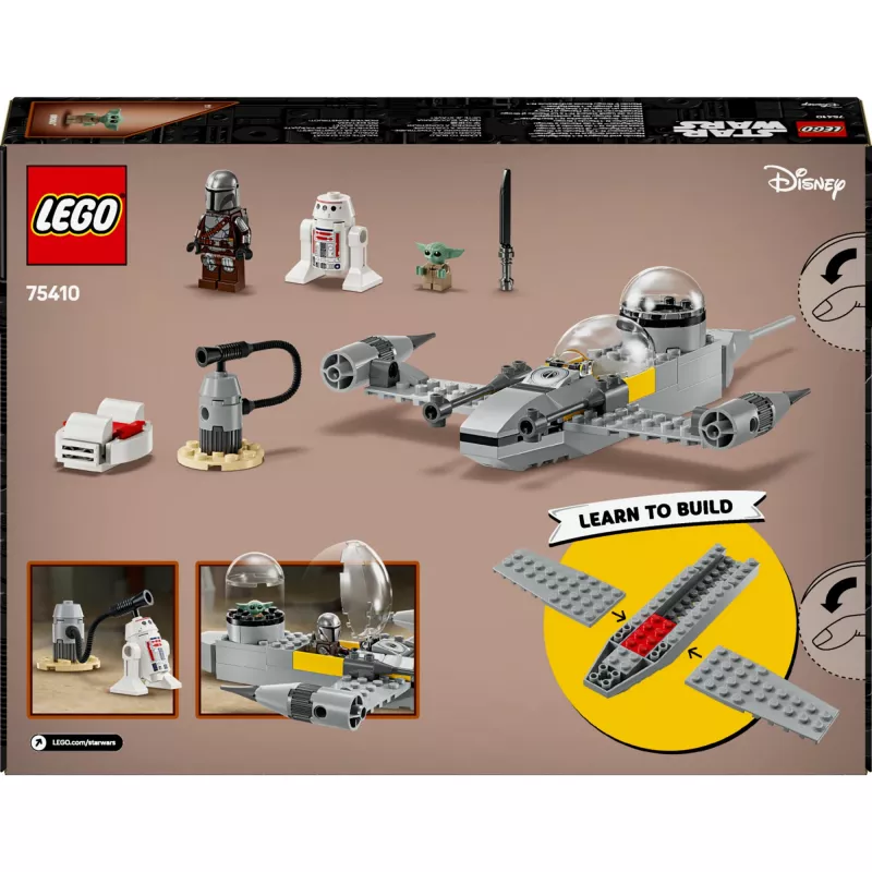 LEGO Star Wars zestaw 75410 model N-1 Starfighter z 92 elementami, minifigurkami Mando i Grogu