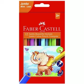 FABER-CASTELL kredki trójkątne Jumbo 5,4 mm 12 sztuk w kartonie