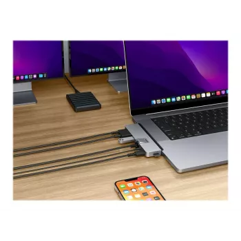 Hyper | HyperDrive DUO PRO 7-w-2 Hub USB-C do MacBook Air/Pro 2016-2020 | Porty Ethernet LAN (RJ-45) 1 | Liczba portów HDMI 1