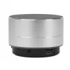 Manhattan Metaliczny Głośnik Bluetooth, Bryzgoszczelny, Zasięg 10m, czytnik kart microSD, złącze Aux 3.5mm, kabel ładujący USB-A w zestawie (ładowanie 5V), Srebrny, Trzy Lata Gwarancji