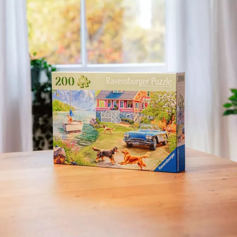 Puzzle Ravensburger Feel Well & Puzzle – Domek letniskowy nad jeziorem, 200 elementów