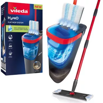 Mop VILEDA Microfibre 1200 ml na mokro, obrotowa głowica 360°, drążek 140,5 cm, zdejmowana głowica do prania w pralce