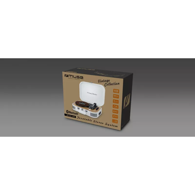 Muse | System stereo z gramofonem | MT-201WW | System stereo z gramofonem | Port USB | Wejście AUX