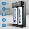 Ładowarka do akumulatorów everActive LC200 domowa USB, 2-kanałowa, Li-Ion, obsługuje A/AA/AAA/AAAA/C/D, wejście 5 V, wyjście 4,2 V, czarna