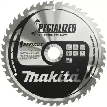 Makita Specialized EFFICUT - tarcza do piły tarczowej - do drewna, metalu - 260 mm - 45 zębów - do Makita LS1018L, LS1018LN (B-64630)
