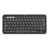 Logitech Pebble Keys 2 K380s - Klawiatura - Bezprzewodowa - Bluetooth LE - QWERTY - Układ nordycki (duński/fiński/norweski/szwedzki) - tonal graphite (920-011879)