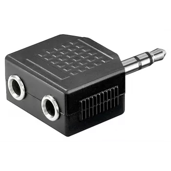 Goobay | Adapter słuchawkowy AUX; rozgałęźnik jack 3,5 mm 1-na-2