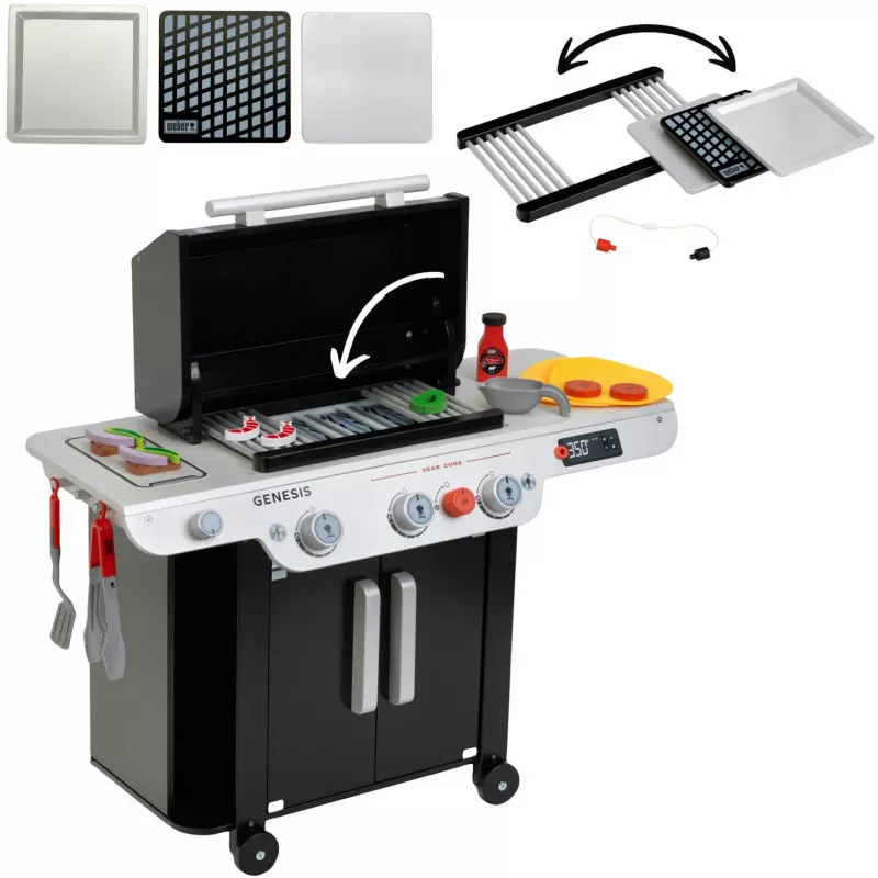 Weber-Grill Genesis z drewna (MDF), kuchnia do zabawy czarno-szara