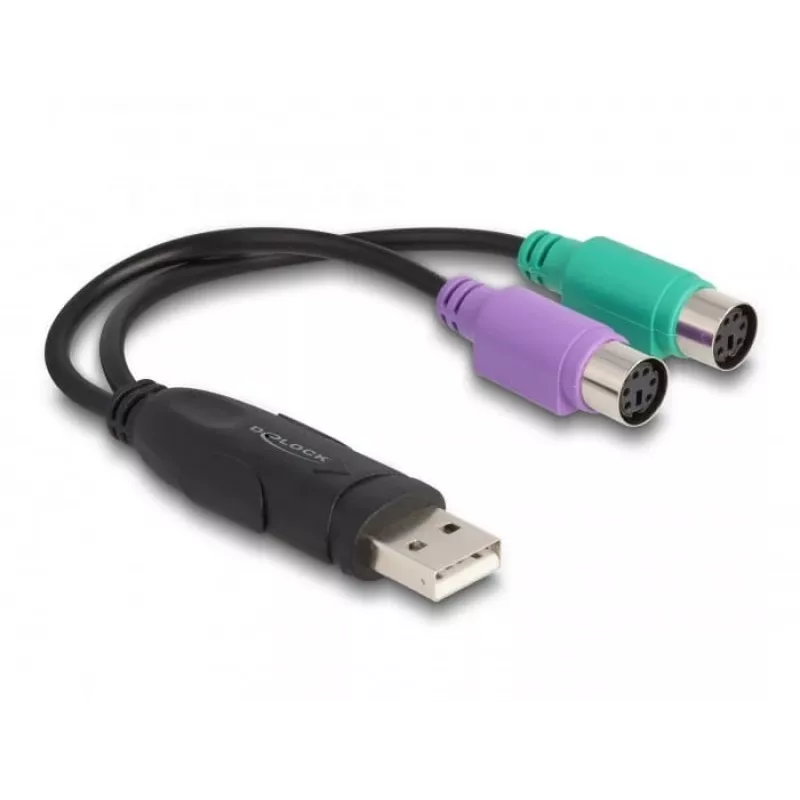 DeLOCK Adapter USB na PS/2 0,17 m 2x 6-pin Mini-DIN USB A