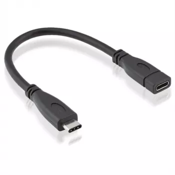 Roline - Przedłużacz USB - USB-C (M) na USB-C (W) - USB 3.1 - 15 cm - Czarny