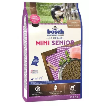 Sucha karma dla psa Bosch MINI SENIOR 2.5 kg — małe rasy senior, kurczak, 19% białka, 7% tłuszczu