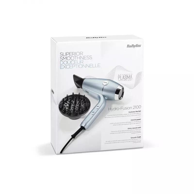 Suszarka do włosów BABYLISS D773DE 2100 W, jonowa, 3 poziomy grzania / 2 prędkości, zimny nawiew, 2 dysze, metaliczny