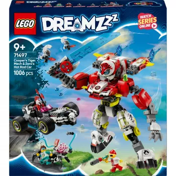 LEGO DREAMZZZ 71497 Mech Tygrysa Coopera i Samochód Hot Rod Zero