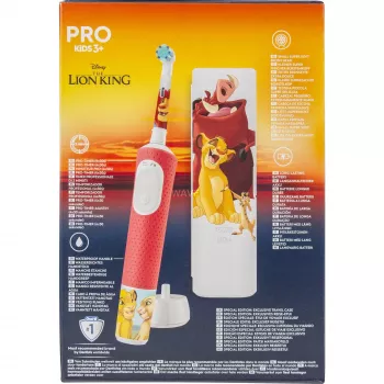 Szczoteczka elektryczna Vitality Pro 103 Kids Król Lew, wielokolorowa, z etui podróżnym