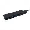 USB-C hub HYPER HD4101BKGL — 5-portowy (USB-C, USB 3.2 Gen1 Type-A, HDMI 4K), 5000 Mbit/s, Czarny