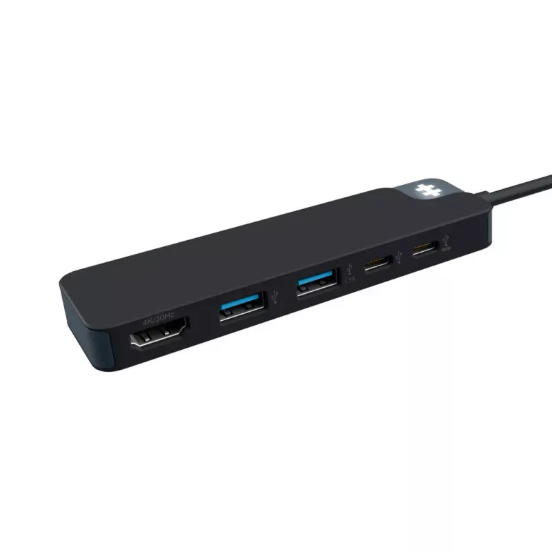 USB-C hub HYPER HD4101BKGL — 5-portowy (USB-C, USB 3.2 Gen1 Type-A, HDMI 4K), 5000 Mbit/s, Czarny
