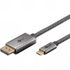 Kabel adaptera USB, wtyczka USB-C > wtyczka DisplayPort, 4K 60Hz (czarny/srebrny, 2 metry, pleciony kabel)