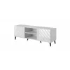szafka RTV ABETO 150x42x52 biały/biały połysk