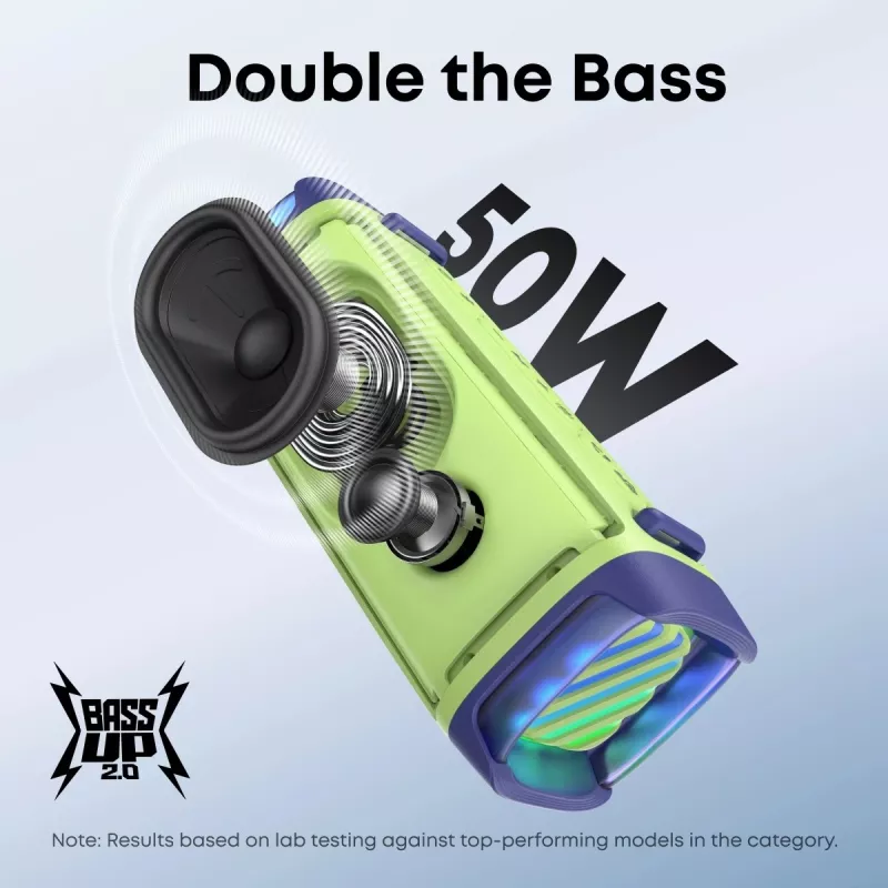 Głośnik przenośny Anker Soundcore Boom 3i — 50W, Bluetooth, wodoodporny, zielony