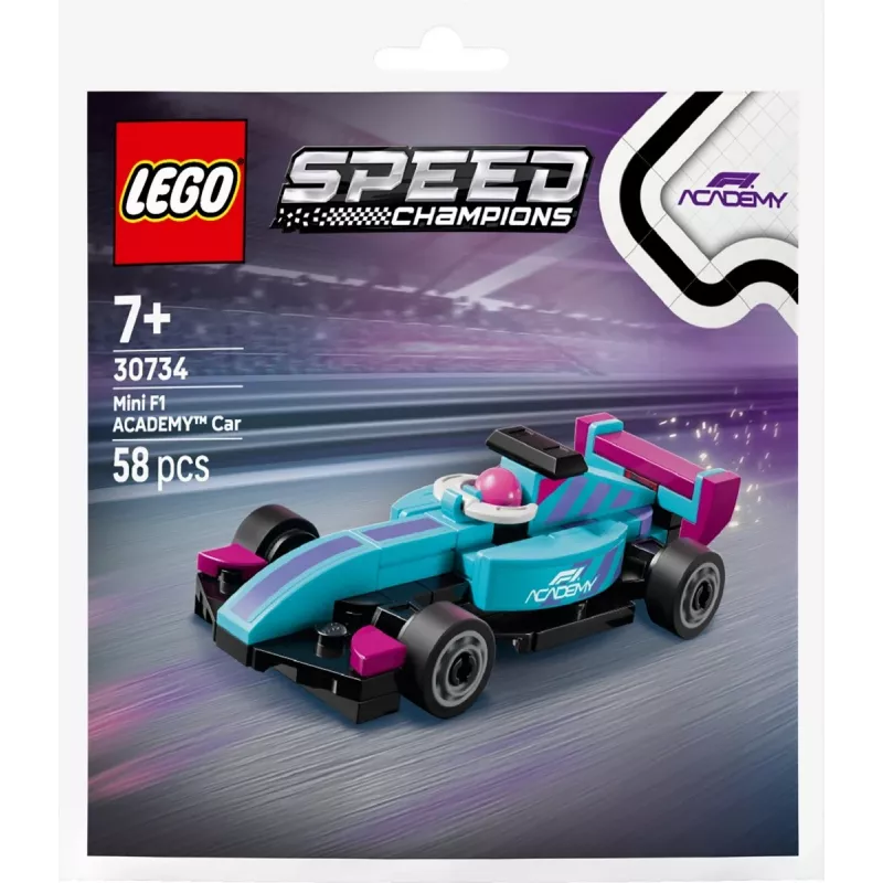 30734 Speed Champions F1 ACADEMY Mini-Auto, Klocki konstrukcyjne w woreczku