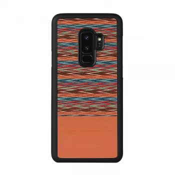 Etui na smartfona man and wood dla Samsung Galaxy S9 Plus — brązowa krata z czarnymi wykończeniami