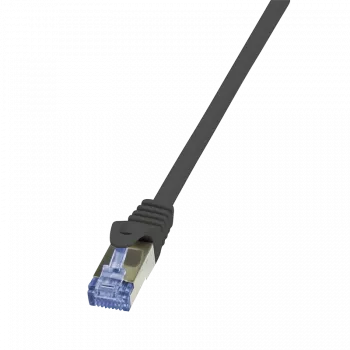 LogiLink PrimeLine - Kabel krosowy - RJ-45 (M) do RJ-45 (M) - 50 cm - SFTP, PiMF - Cat.7 Raw Cable - Bezhalogenowy, Formowany, Zabezpieczony przed zaczepieniem - Czarny
