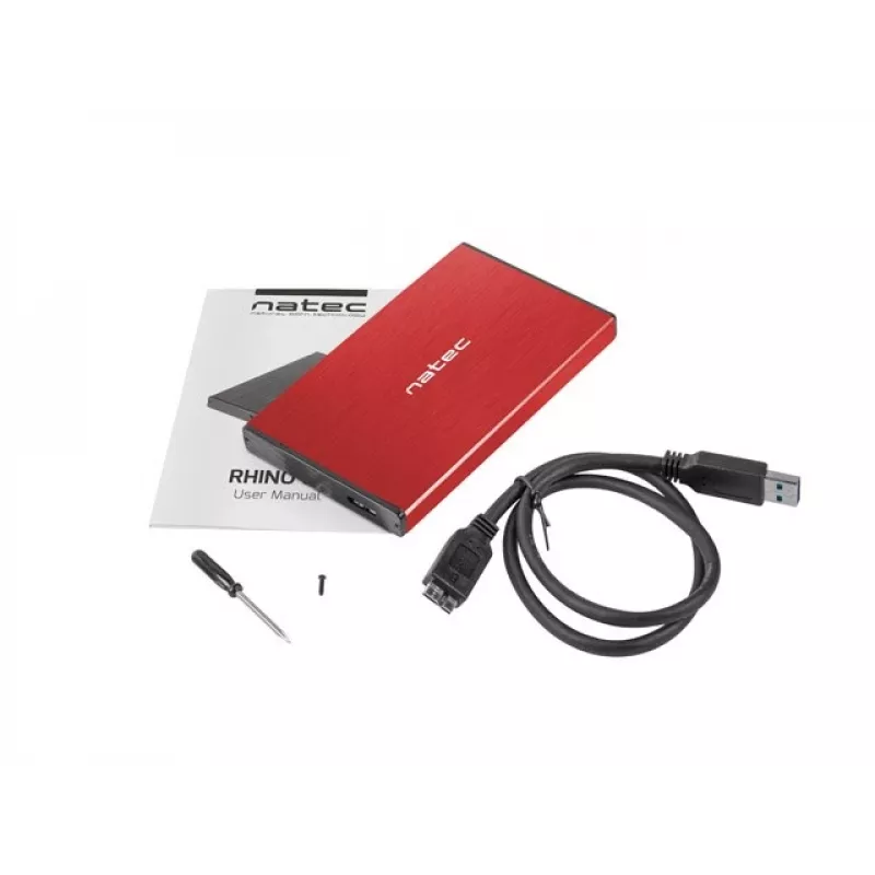 Obudowa zewnętrzna NATEC RHINO GO (USB 3.0, 2.5 inch, czerwona)