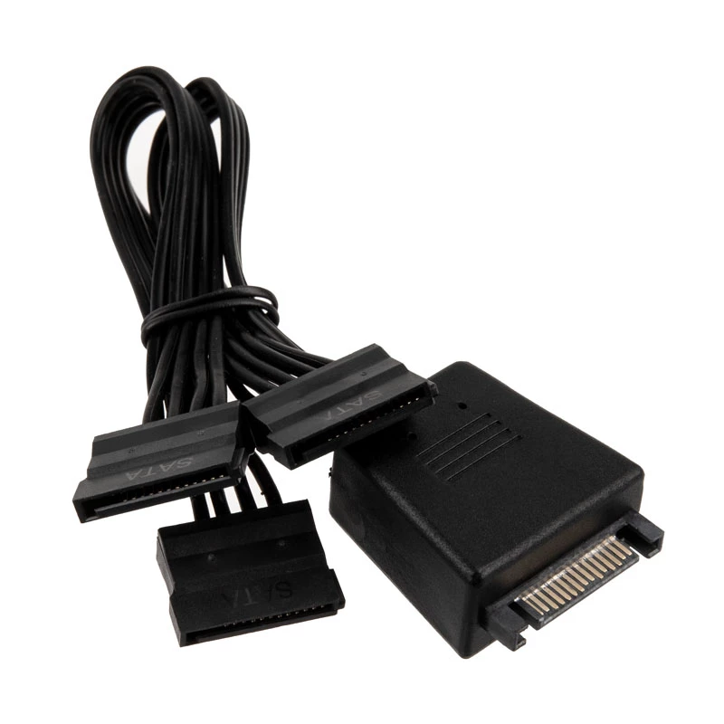 Silverstone CP06-L, Y-Kabel für SATA Stromanschlüsse, 1 auf 3 - schwarz