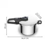 Szybkowar Tefal SECURE TRENDY 6L z koszyczkiem do gotowania na parze ze stali nierdzewnej, kompatybilny z indukcją