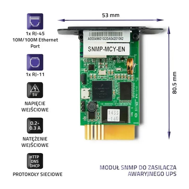 Moduł SNMP QOLTEC 50389 do zasilacza awaryjnego