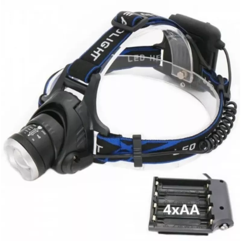Latarka czołowa ESPERANZA EOT005 — LED Cree T6, 3W, 600 lm, AA x2, obudowa aluminiowa, wodoodporna, wstrząsoodporna, regulowany pasek na głowę